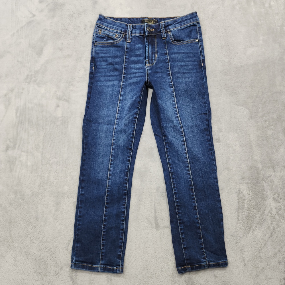 RACHEL Rachel Roy Jeans Womens 2 Blue Mid Rise Slim Straight Leg Stretch Denim